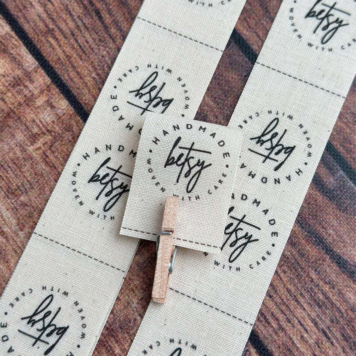 FOLD OVER cotton fabric labels, custom labels, personalized label, sew on label, crochet label, knitting label