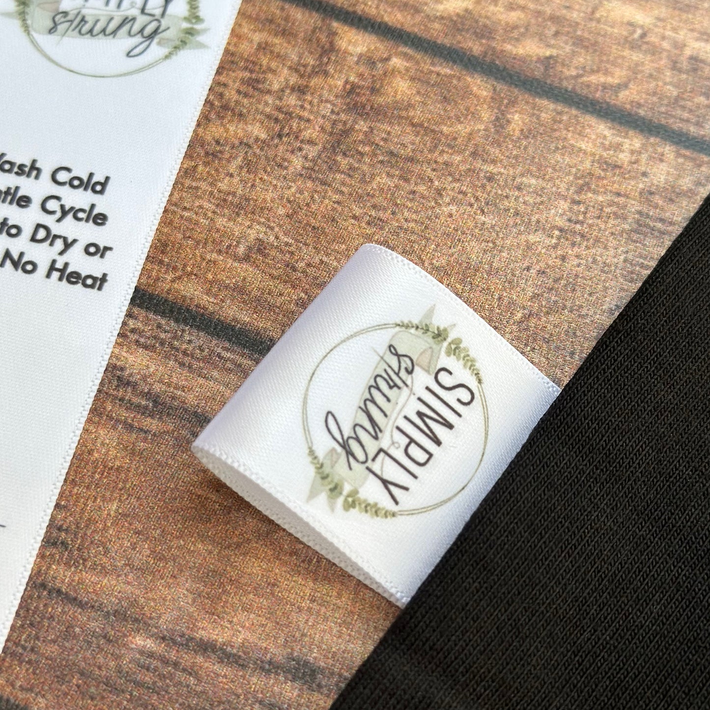 Custom clothing labels white satin fabric labels printed with your own logo text with care label symbols provided