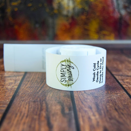 1 meter Custom clothing labels white satin fabric labels printed with your own logo text with care label symbols provided