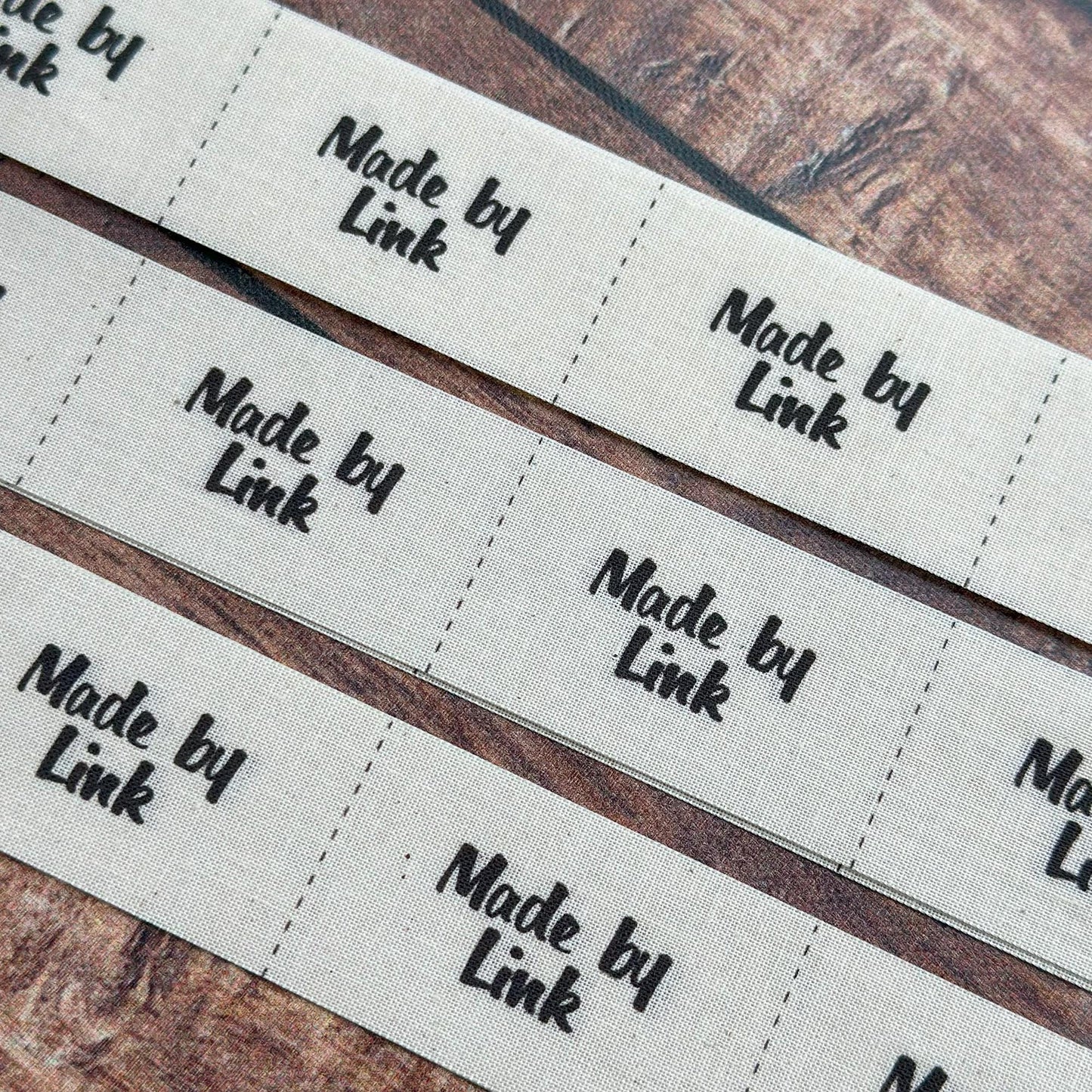 FOLD OVER cotton fabric labels, custom labels, personalized label, sew on label, crochet label, knitting label