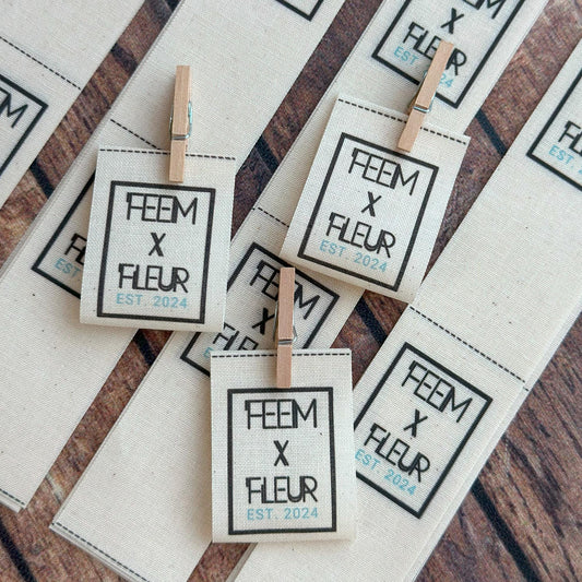 Fold Over Labels - Custom Clothing Labels for Handmade Items, Sewing Labels on Organic Cotton