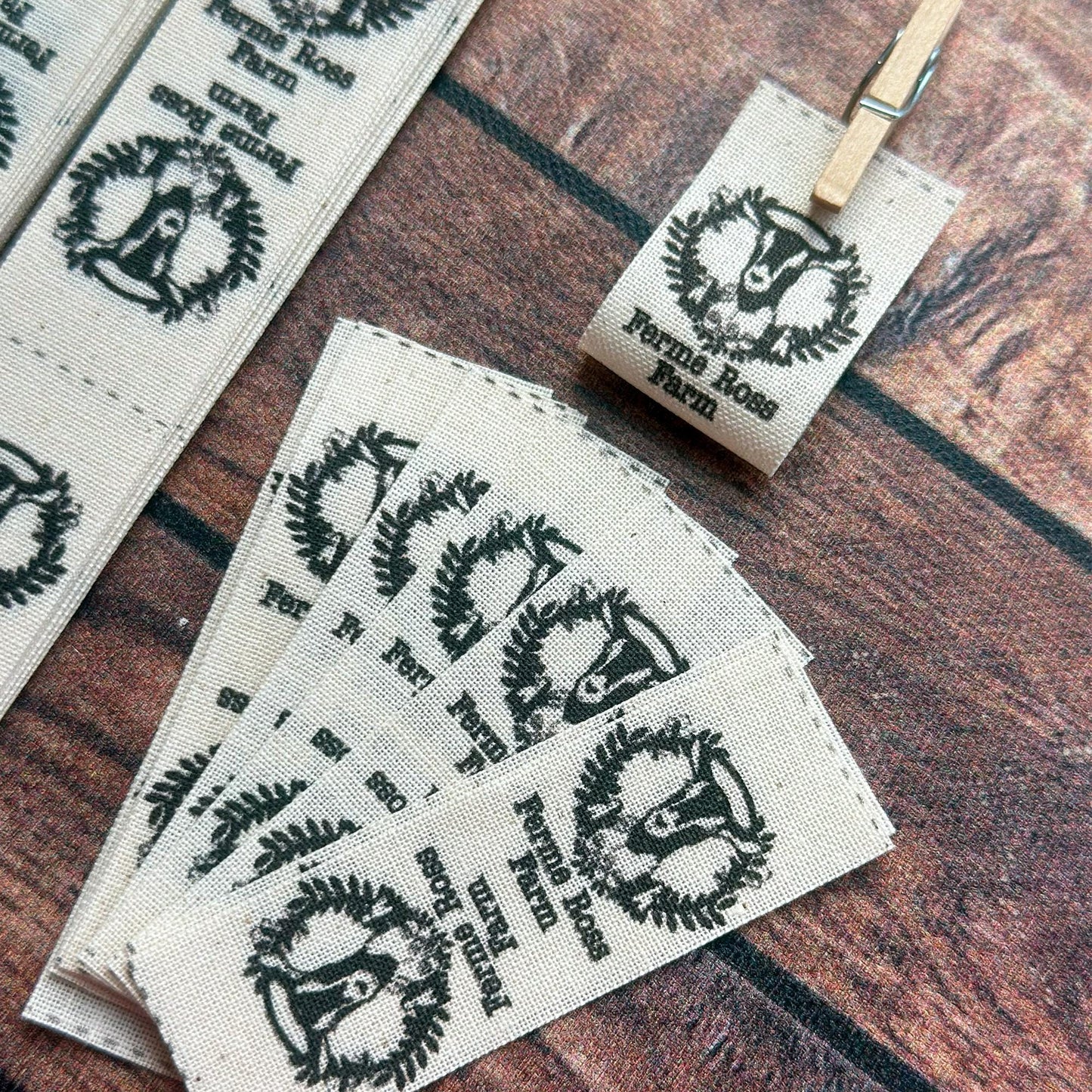 Fold Over Labels - Custom Clothing Labels for Handmade Items, Sewing Labels on Organic Cotton